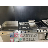 MKN Block mit 1x Griddleplatte, 1x Ceranfeld 2er, 1x Doppelfritteuse und 1x Pommeswärmer