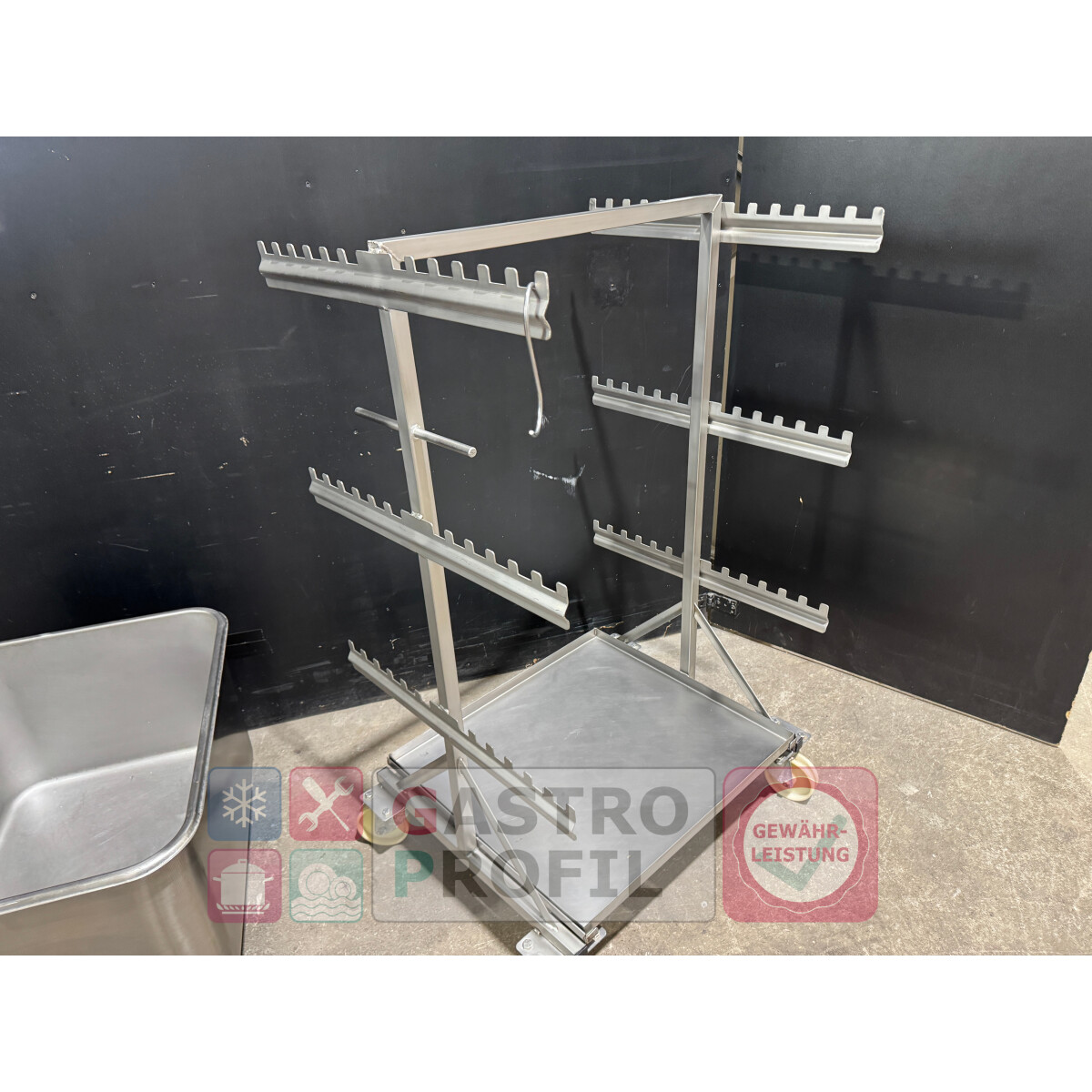 Wurstabhängewagen Edelstahl/3 Etagen/Edelstahlblech