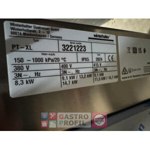 Winterhalter Haubenspülmaschine PT-XL Energy Plus