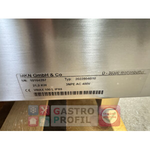 MKN Schnellkochkessel optima 850 100 Liter BJ 2010