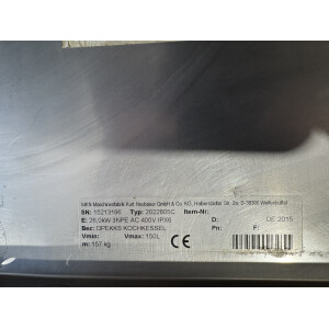 MKN Kochkessel Optima 850 150 Liter