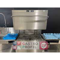 Hobart Doppelkorb-Haubenspülmaschine AUPT-10A Bj. 2019 + Zu - und Ablauftisch + Galgenbrause