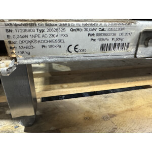 MKN Rechteckkochkessel  Optima 850 Gasausführung BJ 2017