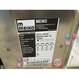 Meiko Haubenspülmaschine UPster H 500 M2 BJ 2022 inklusive Zu/Ablauftische/Galgenbrause und mobilem Enthärter