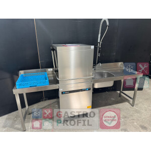 Meiko Haubenspülmaschine UPster H 500 M2 BJ 2022 inklusive Zu/Ablauftische/Galgenbrause und mobilem Enthärter