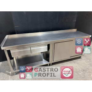 Arbeitstisch Edelstahl 2220 x 600 x 850 mm