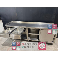 Arbeitstisch Edelstahl 2220 x 600 x 850 mm