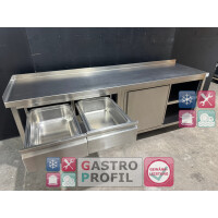 Arbeitstisch Edelstahl 2220 x 600 x 850 mm